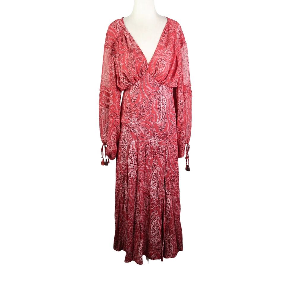 Free People Mirage Red Bandana Paisley Print Maxi Dress 4